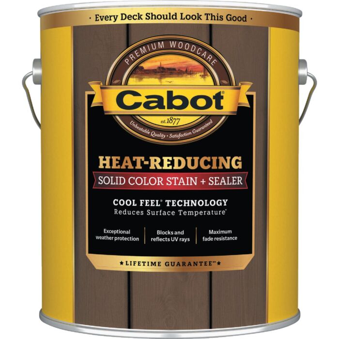 Cabot Heat-Reducing Solid Color Stain + Sealer w/ Cool Feel Technology (Cashmere Brown) 1 gal