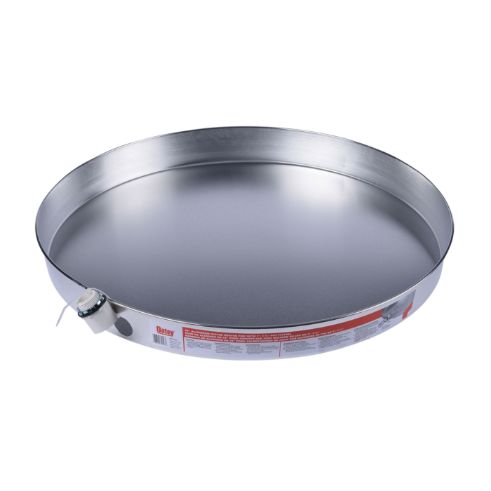 Oatey ® 24 in. Aluminum Water Heater Pans with 1 in. PVC Adapter