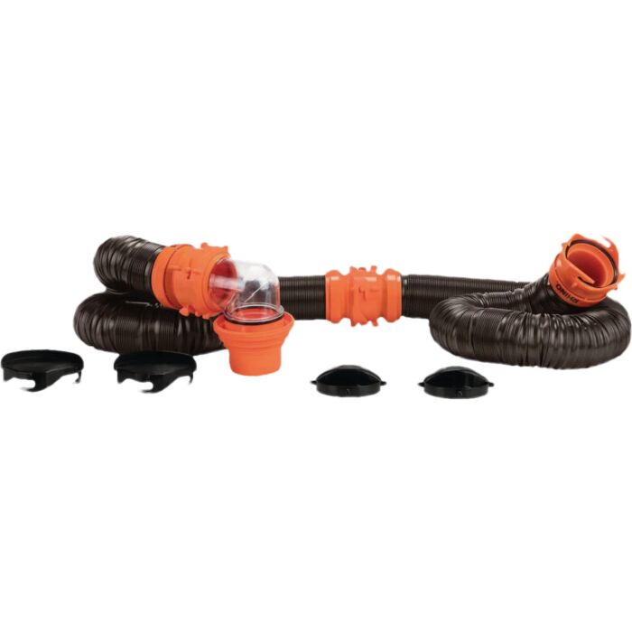Camco Manufacturing Camco RhinoFLEX 20 Ft. Sewer Hose Kit with 4-in-1 Adapter