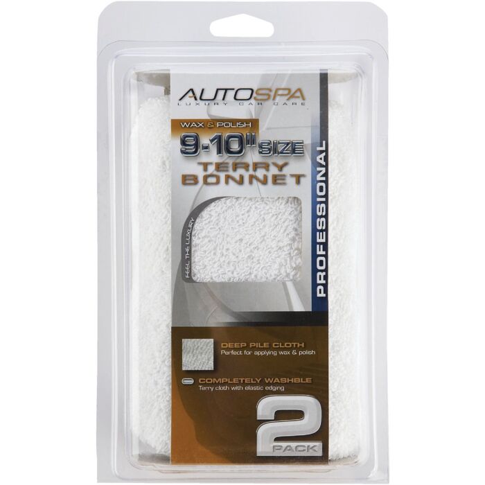 Auto Spa Washable Cotton Polishing Bonnet (2pk) 9 in. to 10 in.