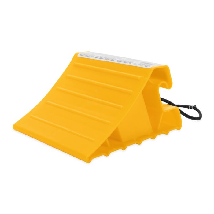 Camco Manufacturing Camco Yellow Plastic RV Super Wheel Chock with Rope