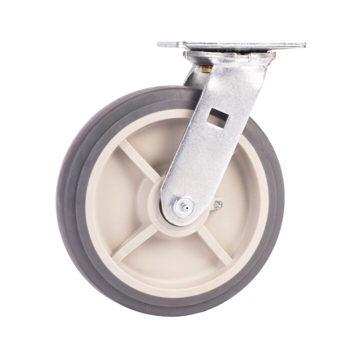 World Casters & Equipment Manufacturing 500 lb 8 in Thermoplastic Rubber Swivel Caster