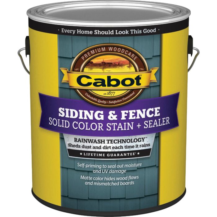 Cabot Solid Color Acrylic Siding & Fence Stain + Sealer, 0812 Ultra White, 1 Gal.