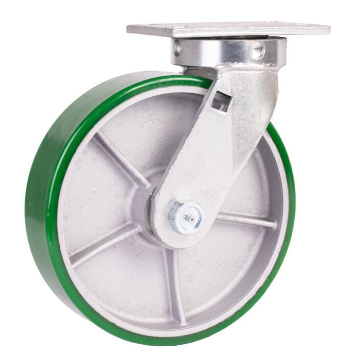 World Casters & Equipment Manufacturing 2200 lb 10 in Poly on Cast Iron Swivel Caster