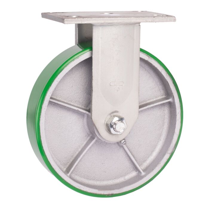 World Casters & Equipment Manufacturing 3000 lb 10 in Poly on Cast Iron Rigid Caster
