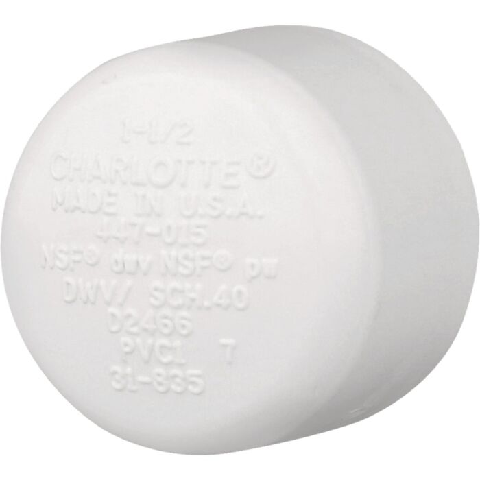Canplas Charlotte Pipe 1-1/2 In. Solvent Weld PVC DWV Schedule 40 Cap