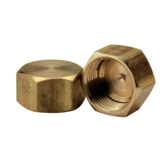 Anderson Metals 730081-08 Tube Cap, 1/2 in, Compression, Brass