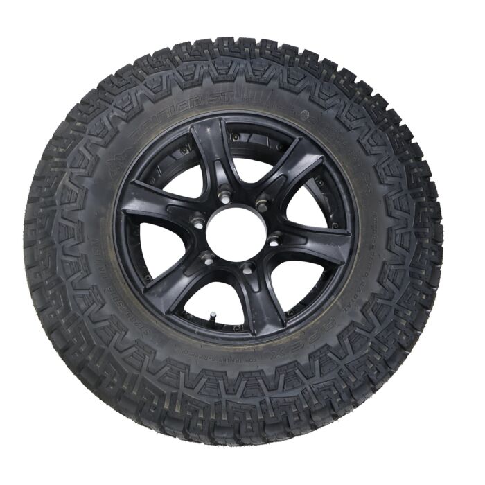 Combo Black Aluminum Wheel with All-terrain Tire (Venture Series) - 235/75R15 15", 5 lug x 5"