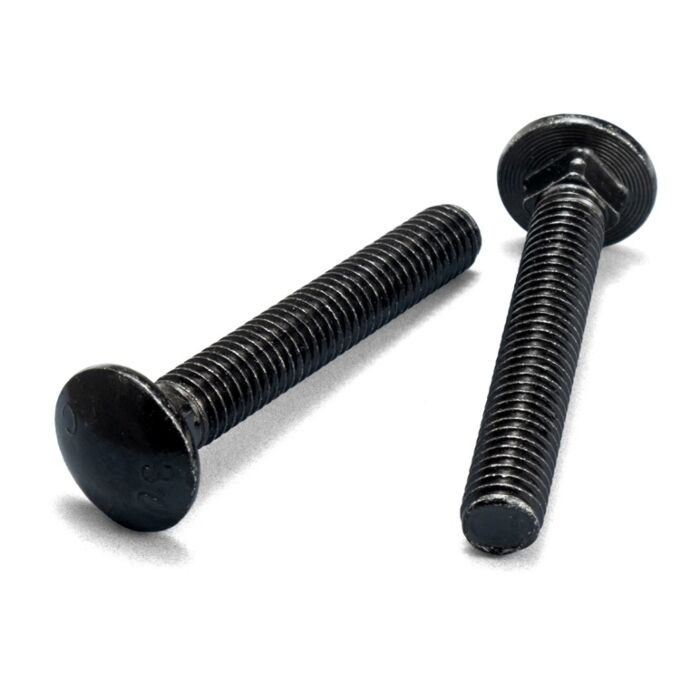 1/2"-13 x 4" Carriage Bolt, Coarse Thread, Black 