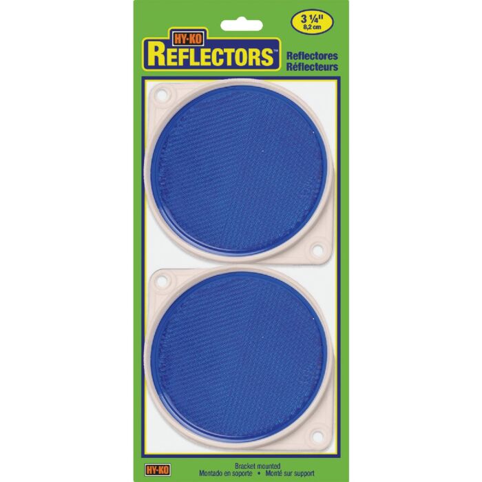 HY-KO Hy-Ko 3-1/4 In. Dia. Round Blue Bracketed Nail-On Reflector (2-Pack)