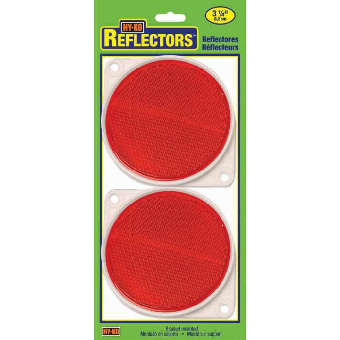 HY-KO Hy-Ko 3-1/4 In. Dia. Round Red Bracketed Nail-On Reflector (2-Pack)