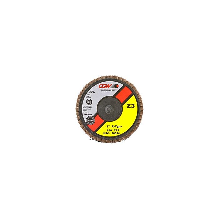 CGW Z3® 2 - 3" Mini Flap Discs - Zirconia, Roll On - Size 2 - Grit 60