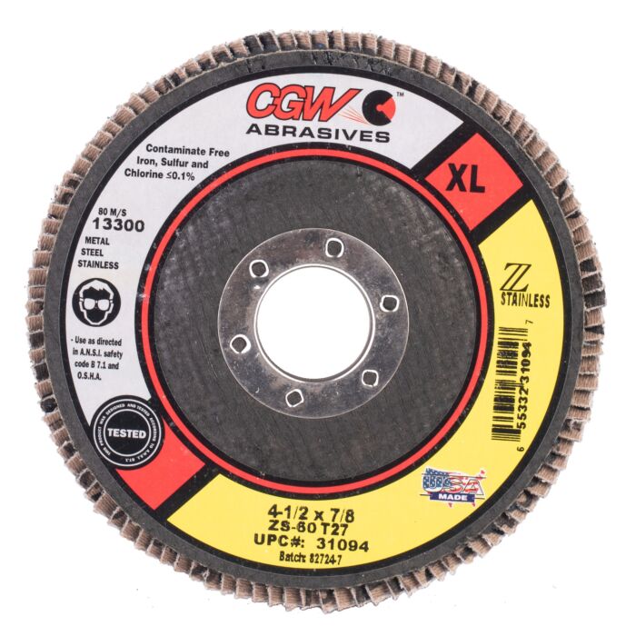 CGW 4-1/2 in 7/8 in Type 27 Depressed Center Flat Flap Disc