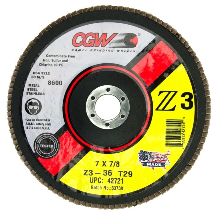 CGW 7 in 7/8 in Type 29/Conical Flap Disc