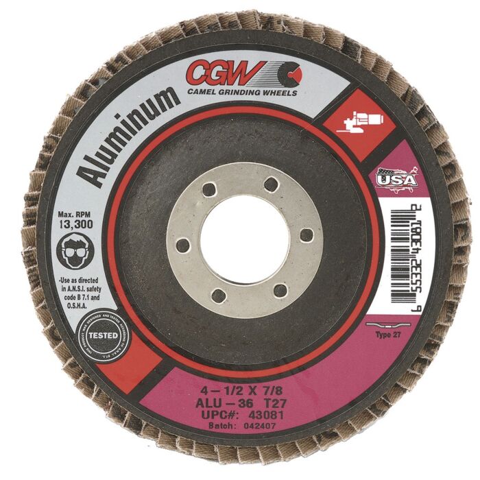 CGW 4-1/2 in 7/8 in Type 27/Depressed Center Flat Flap Disc