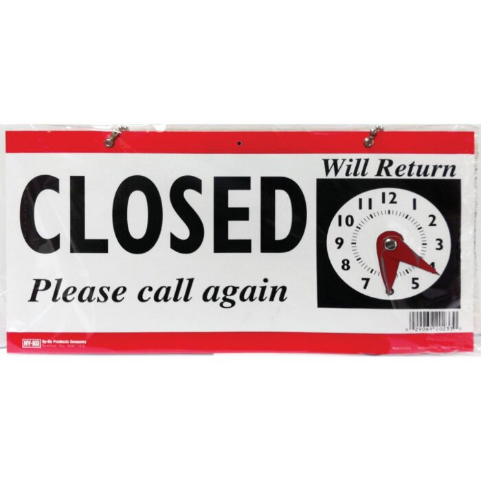 HY-KO Hy-Ko Plastic Sign, Open/Closed Clock