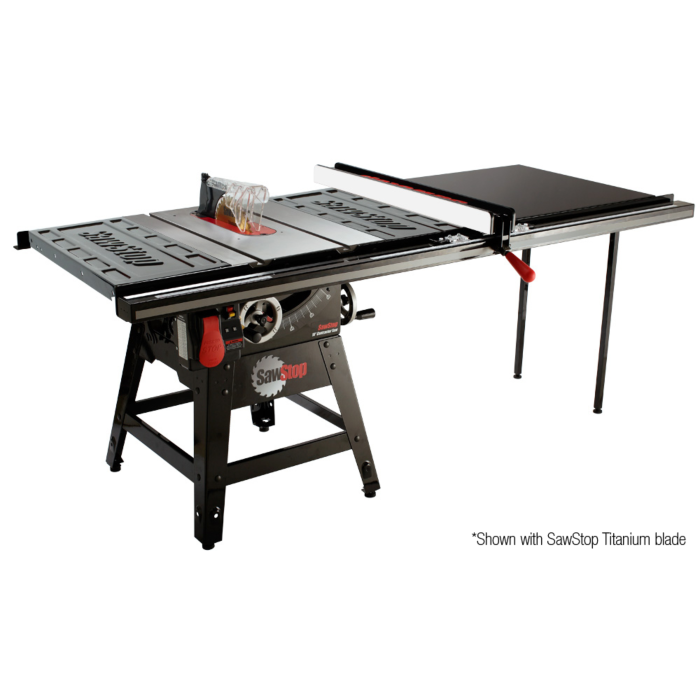 SawStop ASSEMBLY: 1.75HP Contractor Saw with 52” Professional T-Glide fence system, rails & extension table