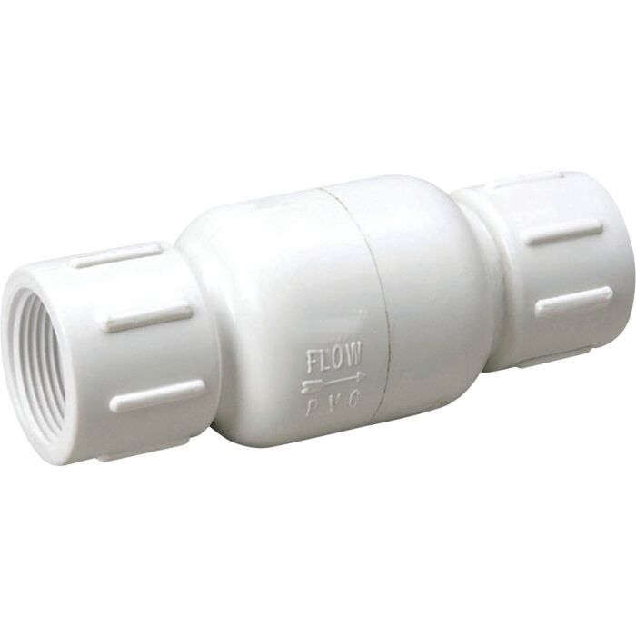 Jones Stephens 3/4" Inline PVC Check Valve, Threaded Ends