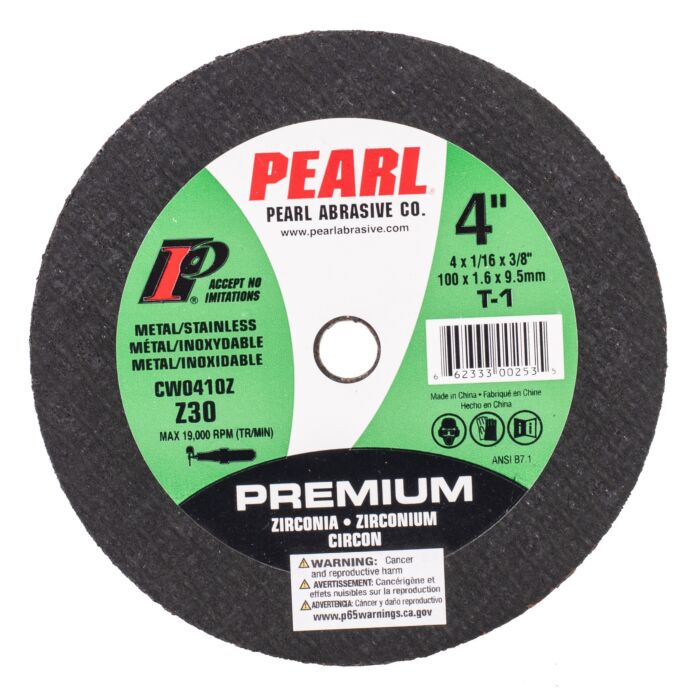 Pearl Abrasives 4 x 1/16 x 3/8 Premium AO Small Diameter Cut-Off Wheels, A46T