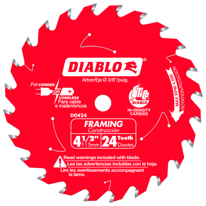 Diablo Tools 4-1/2 in. x 24 Tooth Framing Trim Saw Blade
