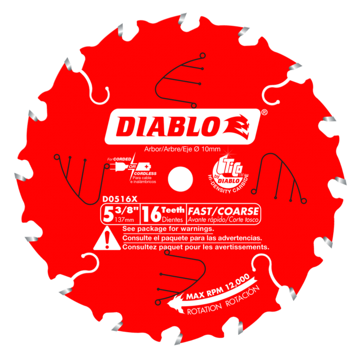 Diablo Tools 5-3/8 in. x 16 Tooth Framing Trim Saw Blade
