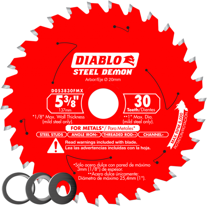 Diablo Tools 5‑3/8 in. x 30 Tooth Steel Demon Metal Cutting Saw Blade
