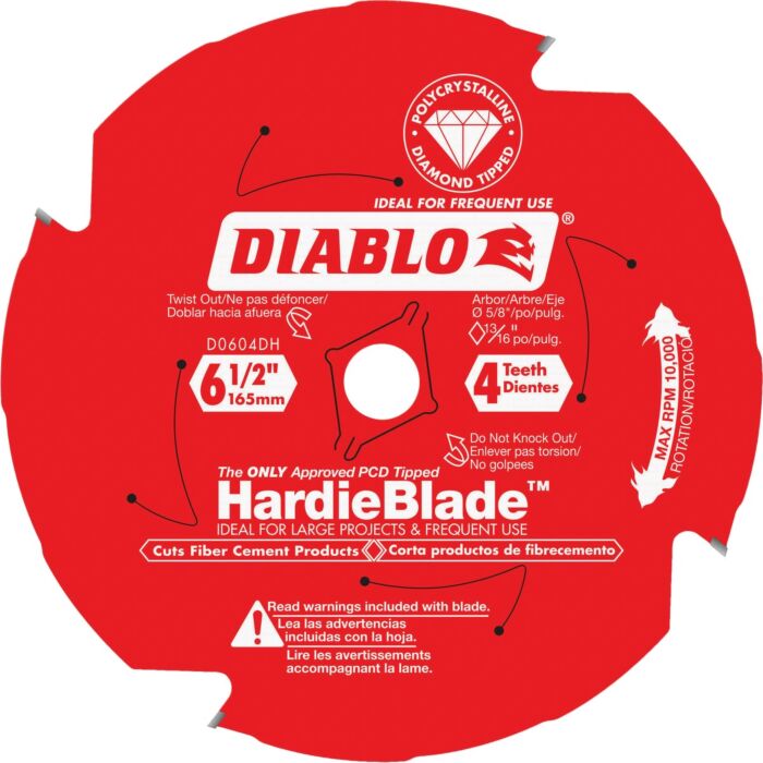 Diablo Tools Diablo HardieBlade 6-1/2 In. 4-Tooth PCD Fiber Cement Circular Saw Blade, Bulk