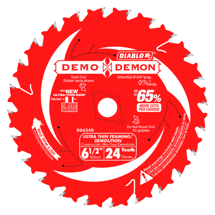 Diablo Tools 6-1/2 in. 24-Tooth Ultra-Thin Framing/Demolition Saw Blade