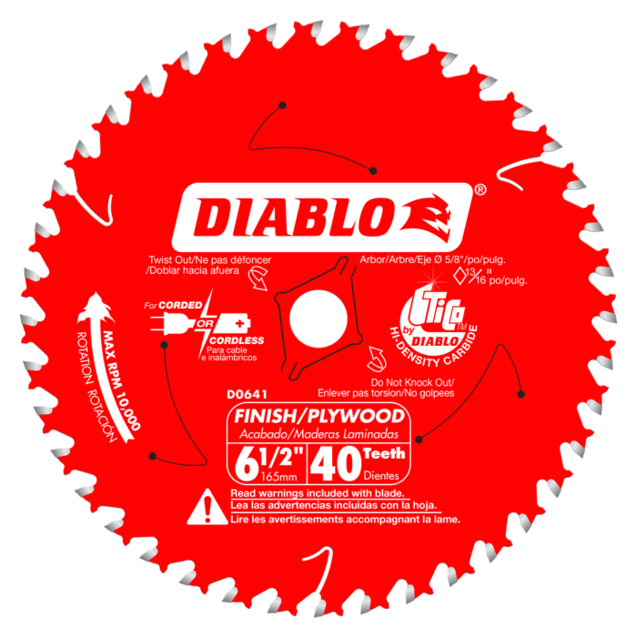 Diablo Tools 6-1/2 in. x 40 Tooth Finish Trim Saw Blade
