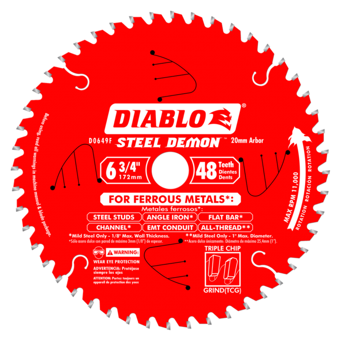 Diablo Tools 6-3/4 in. x 48 Tooth Steel Demon Metal Cutting Saw Blade
