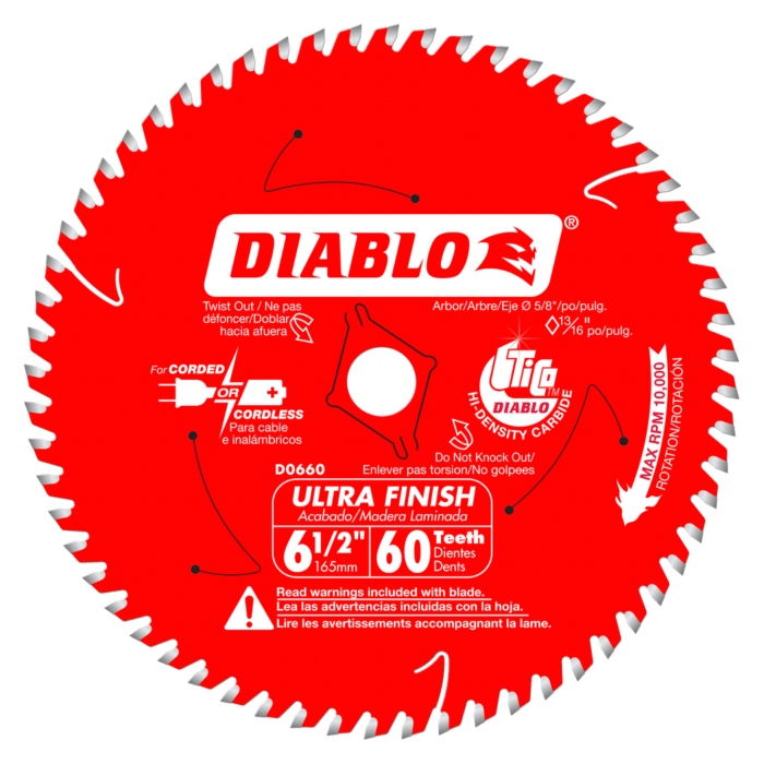 Diablo Tools 6-1/2 in. x 60 Tooth Ultra Finish Saw Blade