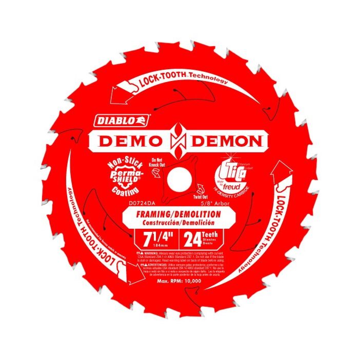 Diablo Tools 7-1/4 in. 24-Tooth Demo Demon™ Framing/Demolition Saw Blade