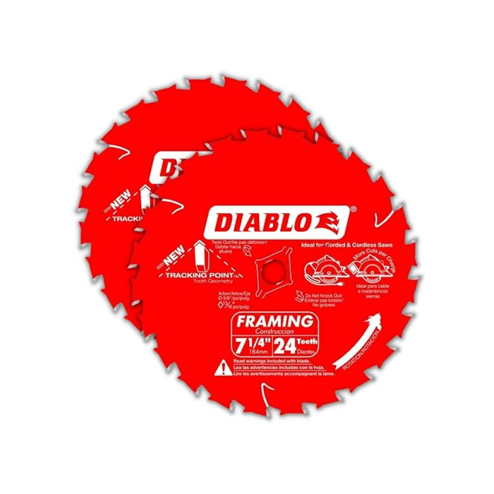 Diablo Tools 7-1/4 in. x 24-Teeth Demo Demon™ Framing/Demolition Saw Blade (2 pk)