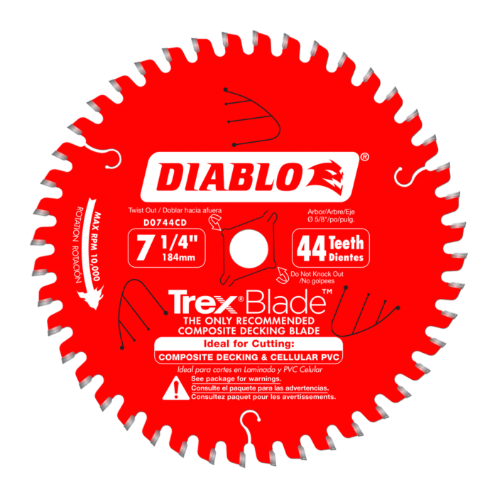 Diablo Tools 7-1/4 in. x 44 Tooth Composite Material/Plastics TrexBlade