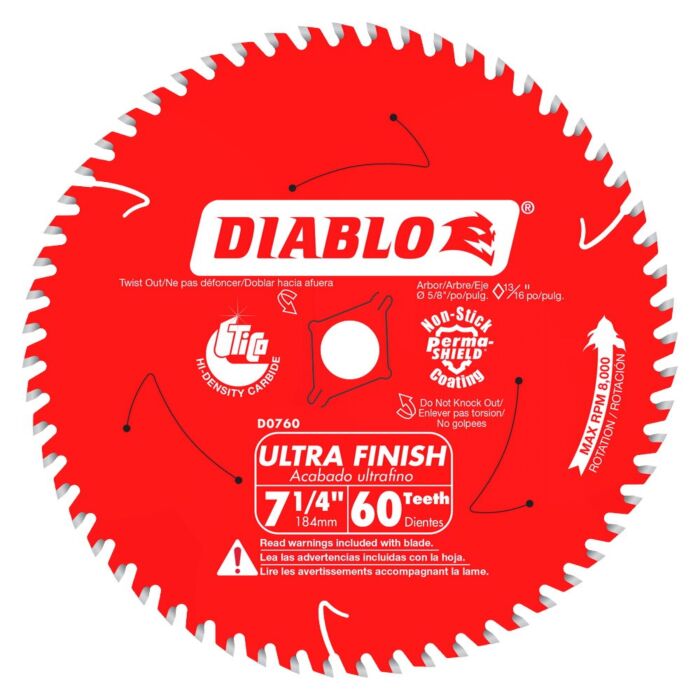 Diablo Tools 7-1/4 in. x 60 Tooth Ultra Finish Saw Blade