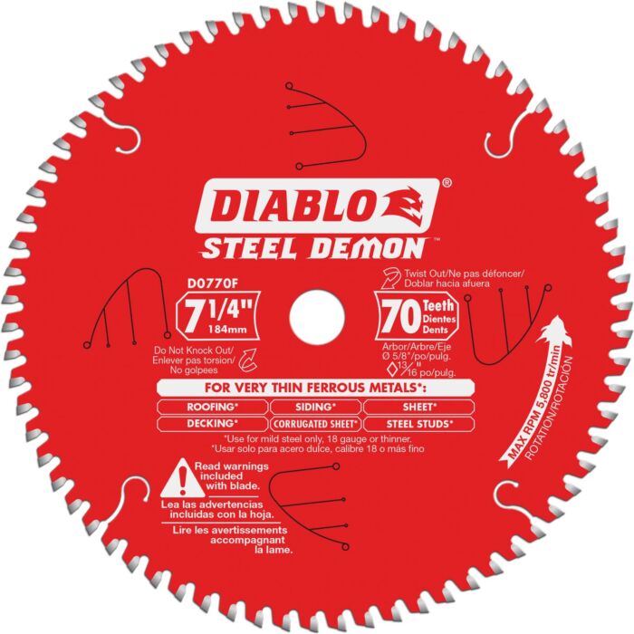 Diablo Tools Diablo Steel Demon 7-1/4 In. 70-Tooth Thin Metal Circular Saw Blade, Bulk