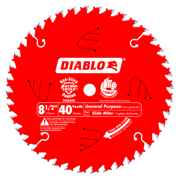 Diablo Tools 8-1/2 in. x 40 Tooth General Purpose Slide Miter Saw Blade