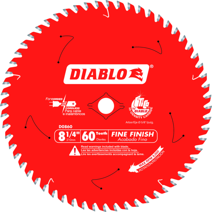 Diablo Tools 8-1/4 in. 60-Tooth Fine Finish Saw Blade