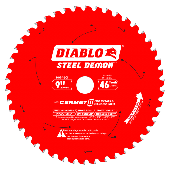 Diablo Tools 9 in. x 46 Tooth Steel Demon Cermet II Saw Blade for Metals and Stainless Steel