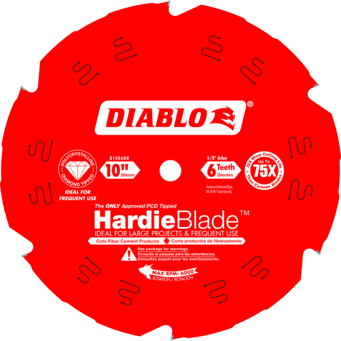 Diablo Tools 10 in. x 6 Tooth (PCD) Fiber Cement HardieBlade
