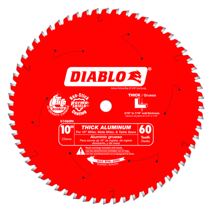Diablo Tools 10 in. x 60 Tooth Thick Aluminum Cutting Saw Blade