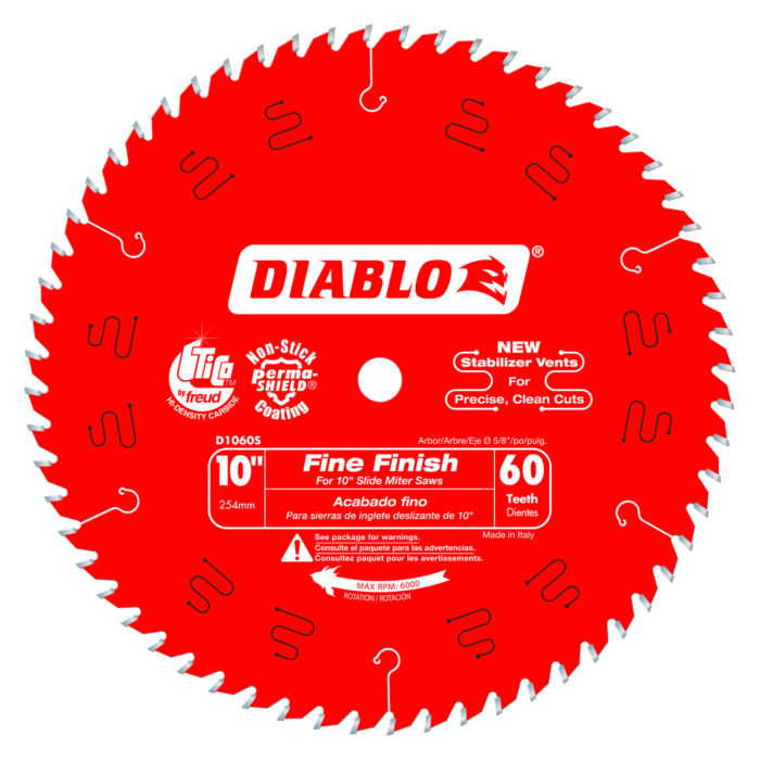 Diablo Tools 10 in. x 60 Tooth Fine Finish Slide Miter Saw Blade