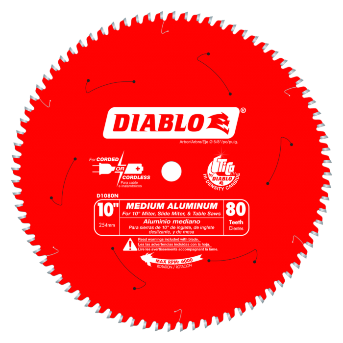 Diablo Tools 10 in. x 80 Tooth Medium Aluminum Saw Blade