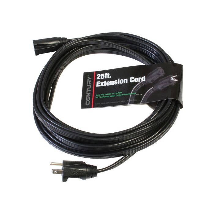 Century Wire & Cable Ext Cord 14/3 x 25 ft Flat Blk