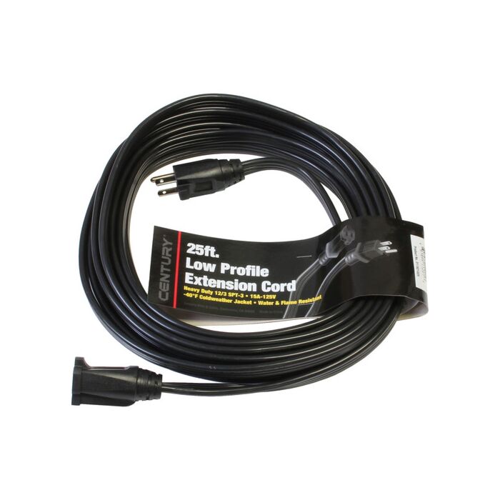 Century Wire & Cable Ext Cord 12/3 25 ft Flat Black