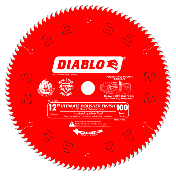 Diablo Tools 12 in. x 100 Tooth Ultimate Polished Finish Saw Blade