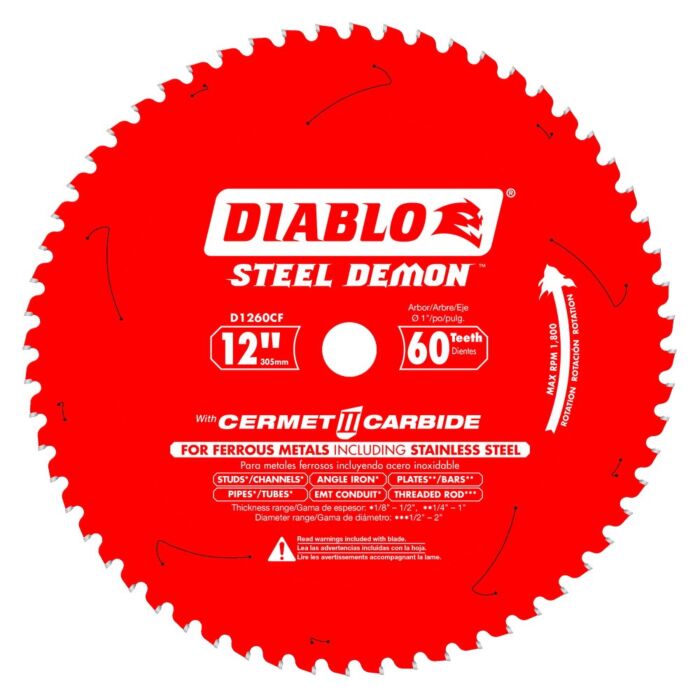 Diablo Tools 12 in. x 60 Tooth Steel Demon Cermet II Saw Blade for Metals and Stainless Steel
