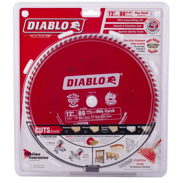 Diablo Tools 12 in. x 80 Tooth Fine Finish Saw Blade