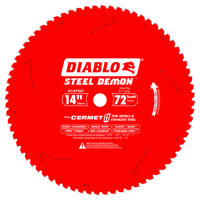 Diablo Tools 14 in. x 72 Tooth Steel Demon Cermet II Saw Blade for Metals and Stainless Steel