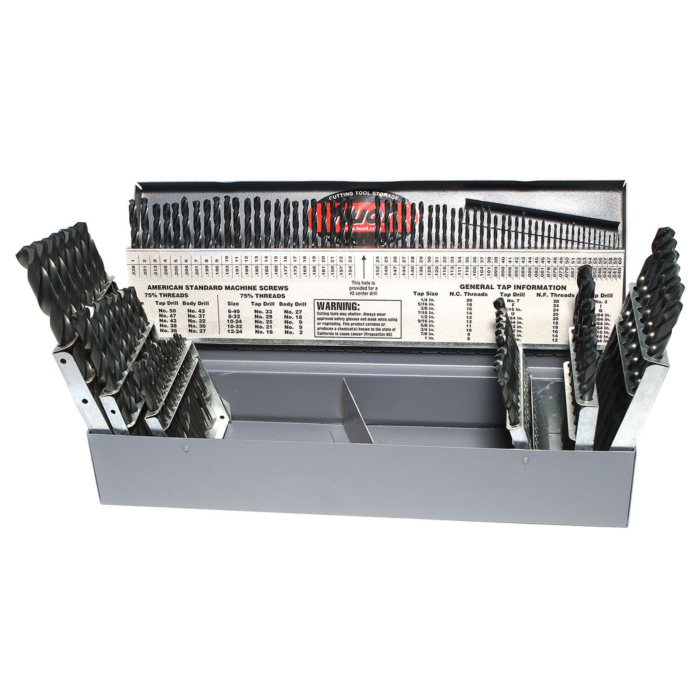 Drillco 115PC DRILL SET 1/16-1/2 BY 64ths #1-60 A-Z